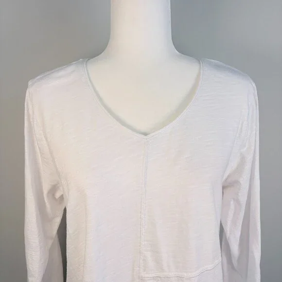 Habitat Long Sleeve Top Tunic Lagenlook Boho Coastal Casual White Size Medium - Picture 2 of 13
